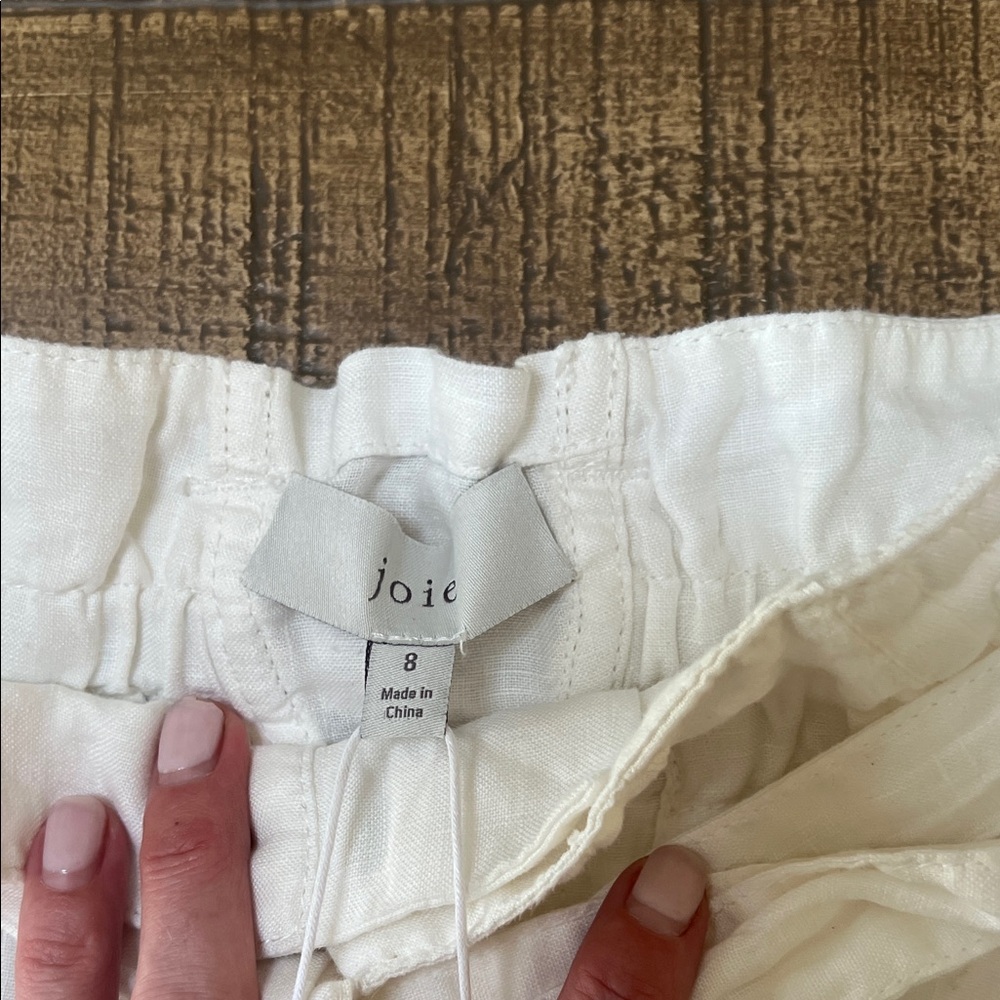 Joie Daynna High Waist Paper Bag Tie Shorts - Porcelain - Picture 2 of 6